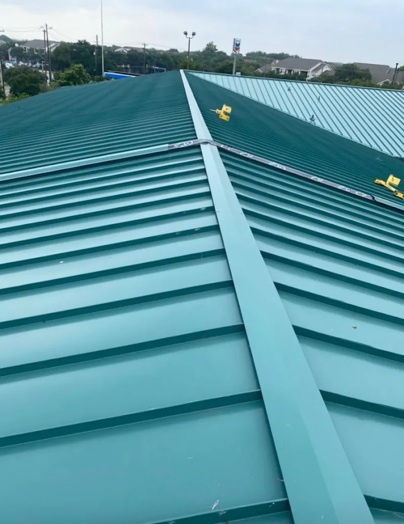Green commercial metal roof ridge and valley for Metal Roof Repair in Haines City